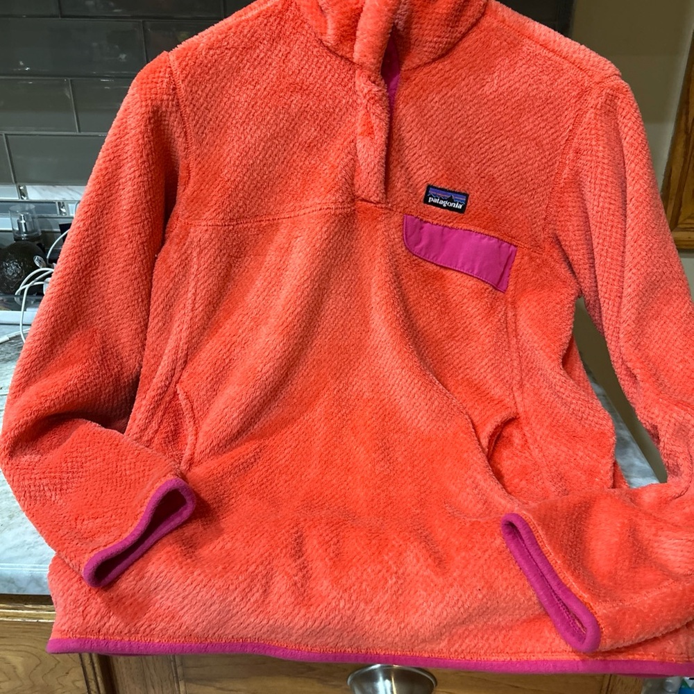 Patagonia Polartec Re-tool Half Snap Pullover Womens Sherpa Retro Y2k Orange - Picture 8 of 8